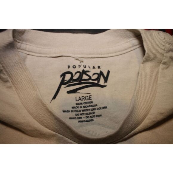 Popular Poison The Players Club Worldwide Beige T-Shirt - Size Large - Picture 3 of 5